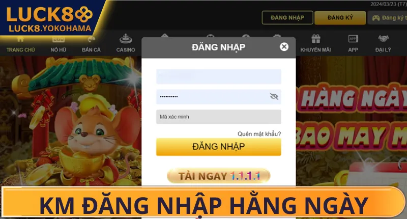Đăng Nhập Hằng Ngày Nhận Thưởng Lớn Từ Luck8